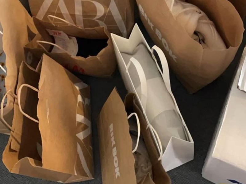 zara shopping bags full