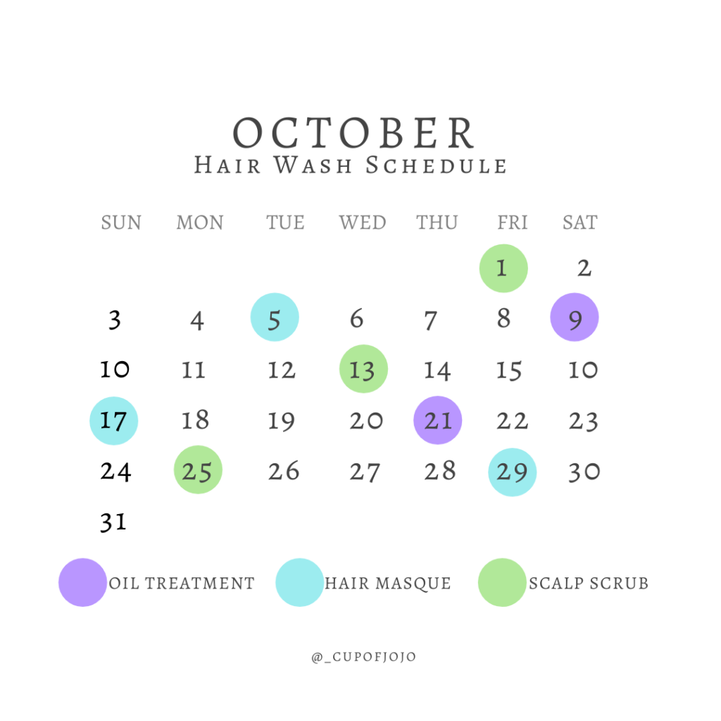 Hair washing schedule 