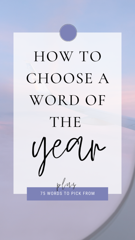 how to choose a word of the year