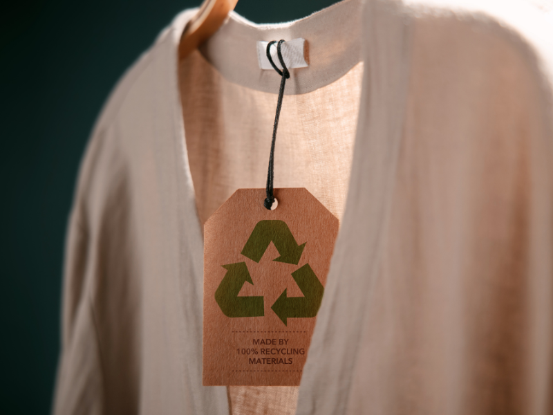 linen shirt with recycled tag